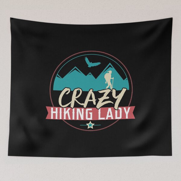 Item preview, Crazy Hiking Lady Funny Hiking Outdoors Gift designed and sold by BennetJaco.