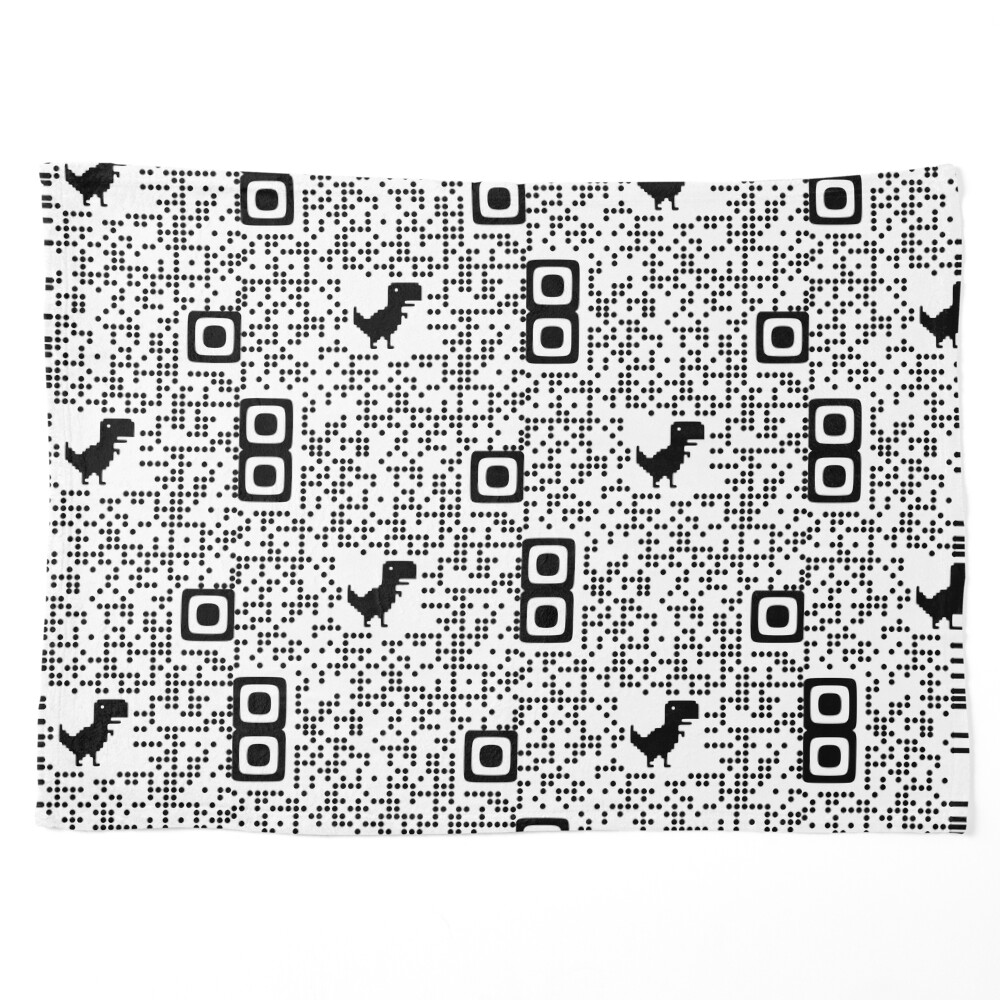 Rick Roll QR Code - Cute Chrome Dinosaur Version | Photographic Print