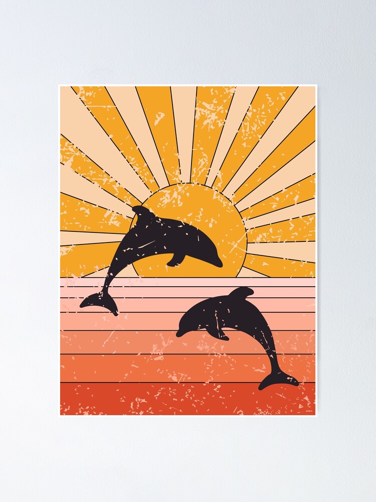 Vintage Nature Graphics wall art - 'Vintage Illustration Dolphins'