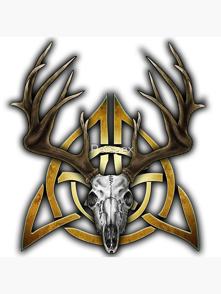 "Deer Skull and Celtic Knot" Photographic Print for Sale by Perspex