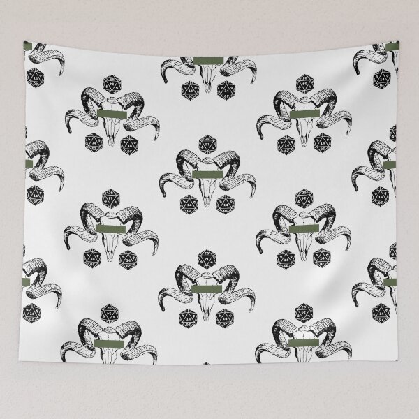 Item preview, Pattern HELLFIRE CLUB white animal skull khaki designed and sold by KS-Y.