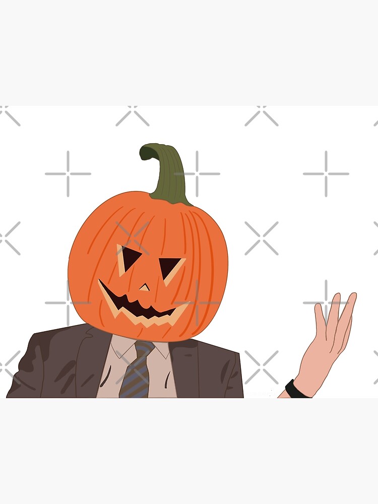 dwight-schrute-pumpkin-head-sticker-the-office-poster-for-sale-by