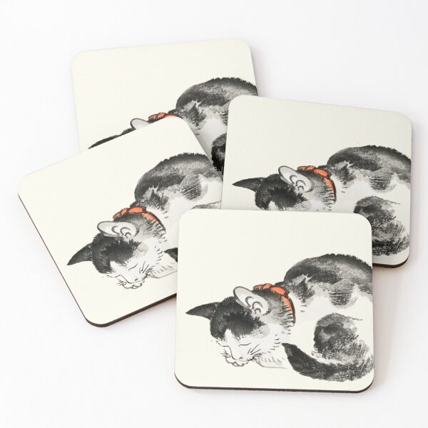 Item preview,  Sleeping cat by Kōno Bairei (1844-1895). Digitally enhanced by WatermarkNZ Press designed and sold by CristalleLisa.
