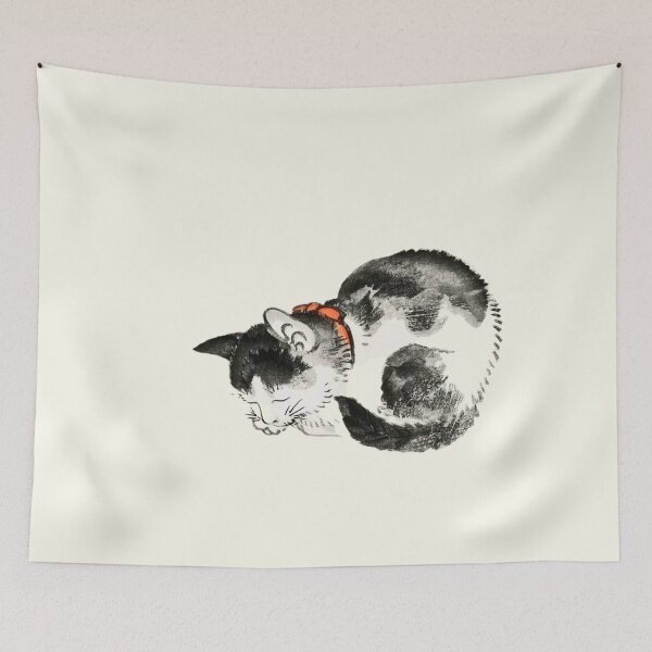Item preview,  Sleeping cat by Kōno Bairei (1844-1895). Digitally enhanced by WatermarkNZ Press designed and sold by CristalleLisa.