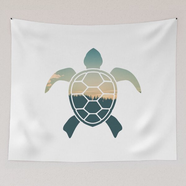 Item preview, Forest Trees Under Calm Sky Turtle | Colorful Turtle designed and sold by BopleDesigns.