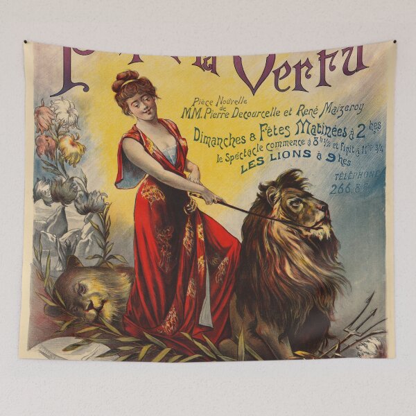 Aperçu de l'œuvre Ambigu Papa La Vertu Lion Circus Theatre Show Performance Affiche de promotion vintage créée et vendue par retroposters.