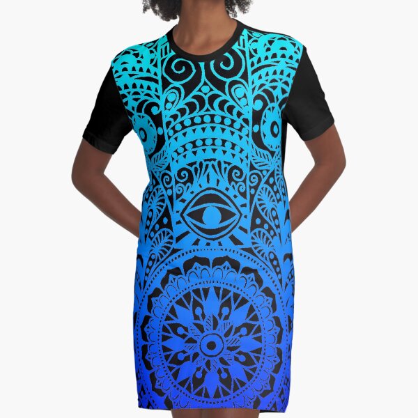 Hamsa Hand Graphic T-Shirt Dress