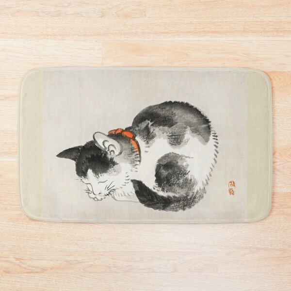 Item preview,  Sleeping cat by Kōno Bairei (1844-1895). Digitally enhanced by WatermarkNZ Press designed and sold by CristalleLisa.