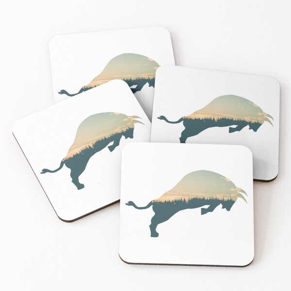 Item preview, Colorful Forest Trees Under Calm Sky Bull | Colorful Bull designed and sold by BopleDesigns.