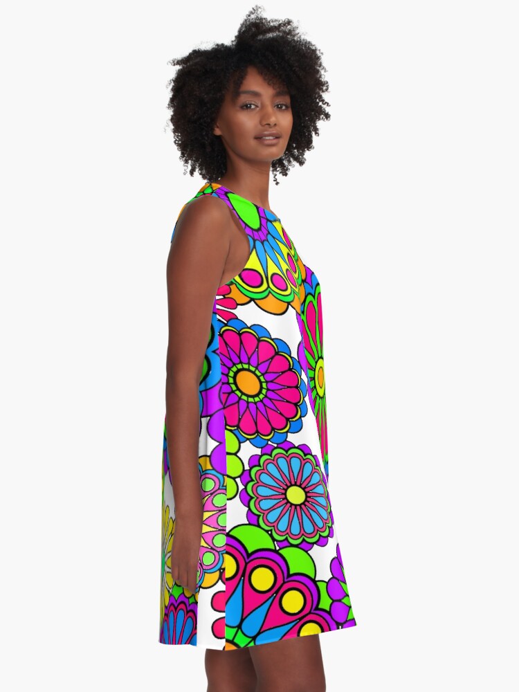 Alternate view of Happy Hippy Flowers A-Line Dress