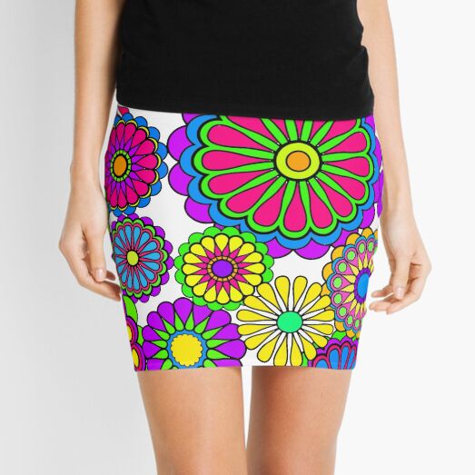 Happy Hippy Flowers Minifalda
