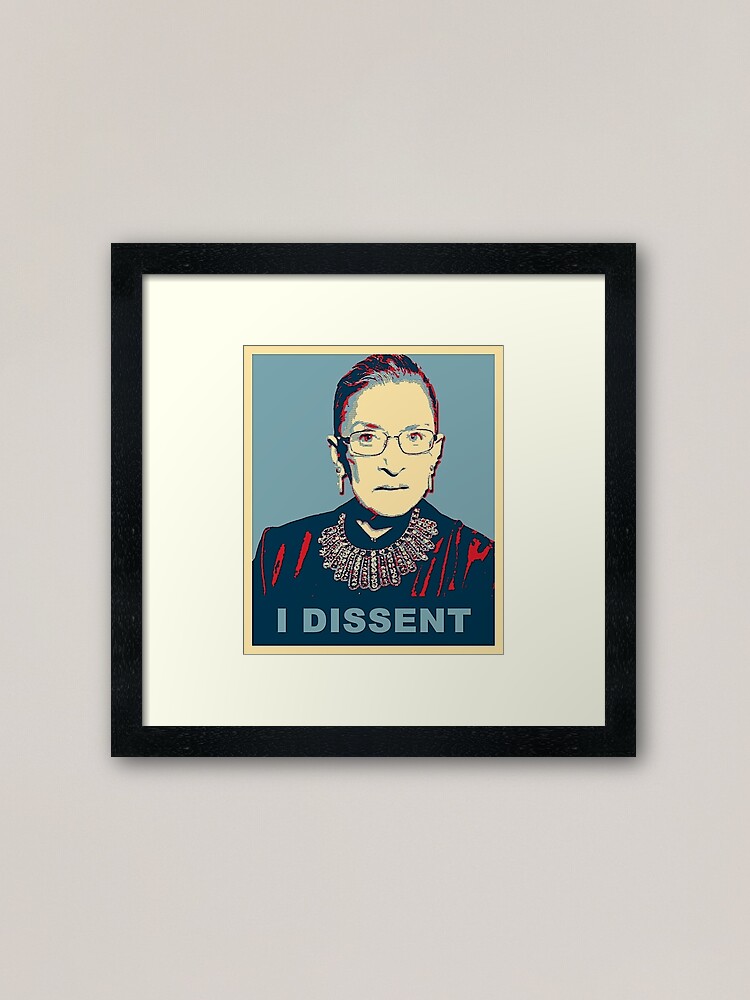 Alternate view of Notorious RBG I DISSENT Framed Art Print