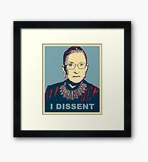 Notorious RBG I DISSENT Framed Print
