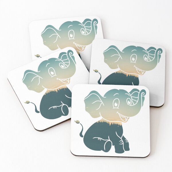 Item preview, Colorful Forest Trees Under Calm Sky Baby Elephant | Cute Baby Elephant designed and sold by BopleDesigns.