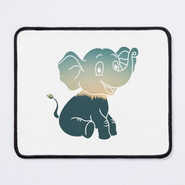 Item preview, Colorful Forest Trees Under Calm Sky Baby Elephant | Cute Baby Elephant designed and sold by BopleDesigns.