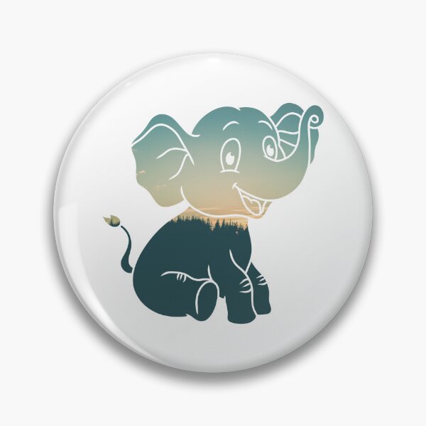 Item preview, Colorful Forest Trees Under Calm Sky Baby Elephant | Cute Baby Elephant designed and sold by BopleDesigns.