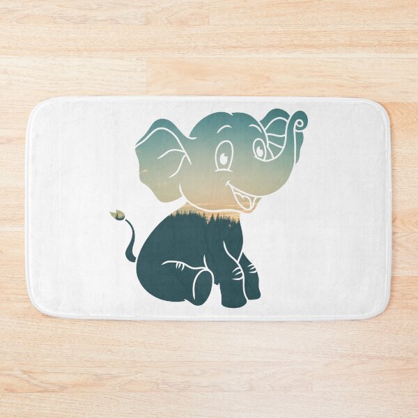 Item preview, Colorful Forest Trees Under Calm Sky Baby Elephant | Cute Baby Elephant designed and sold by BopleDesigns.