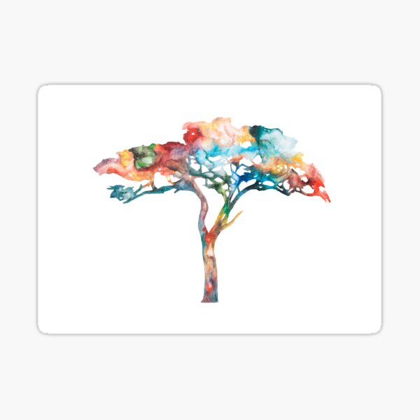 Item preview, Colourful Acacia Tree - Multicoloured World designed and sold by Leela's House.