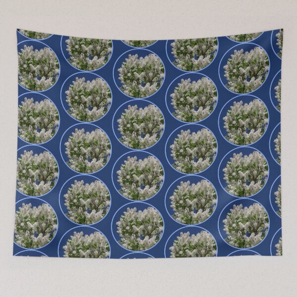 Item preview, Blooming white lilac with a beautiful blue sky designed and sold by PausePapote.