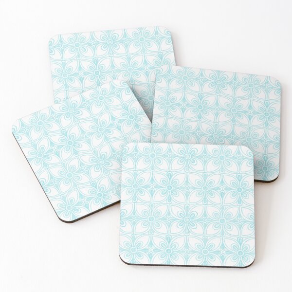 Item preview, Turquoise contours of abstract flowers designed and sold by IrinaIkar.