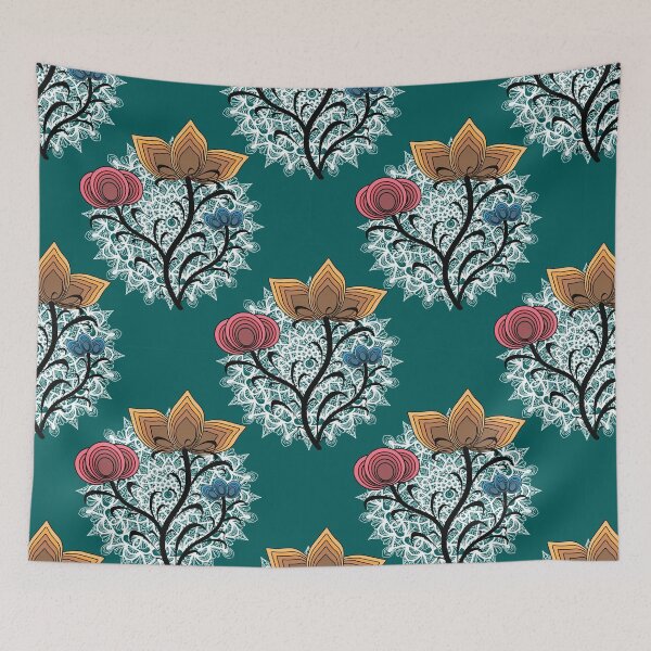 Aperçu de l'œuvre Motif de fleurs abstraites créée et vendue par RED FIR.