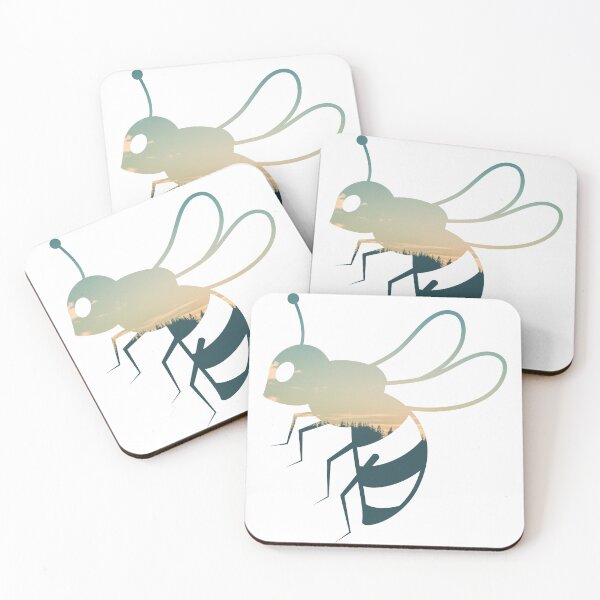 Item preview, Forest Trees Under Calm Sky Honey Bee | Colorful Honey Bee designed and sold by BopleDesigns.
