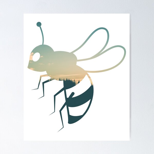 Item preview, Forest Trees Under Calm Sky Honey Bee | Colorful Honey Bee designed and sold by BopleDesigns.