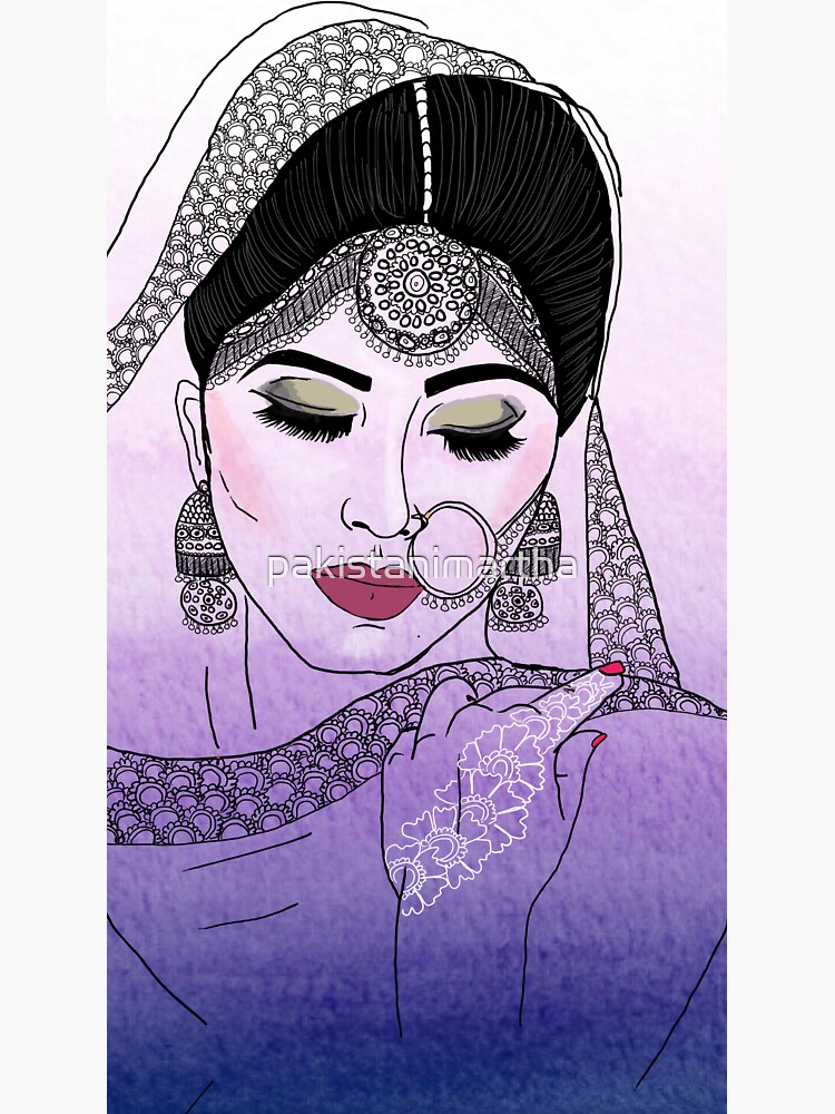 How to draw a Beautiful Traditional bride very easy | Girl drawing | face  drawing | Pencil Sketch - YouTube