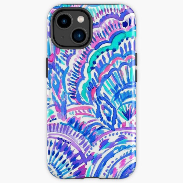 Blue Coral Flowers iPhone Tough Case