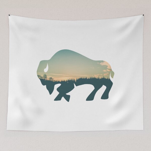 Item preview, Forest Trees Under Calm Sky Buffalo | Colorful Buffalo designed and sold by BopleDesigns.