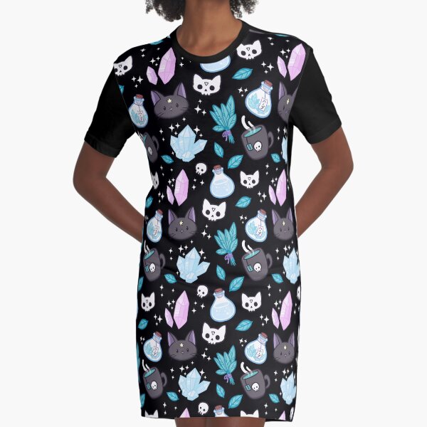 Herb Witch // Black Graphic T-Shirt Dress