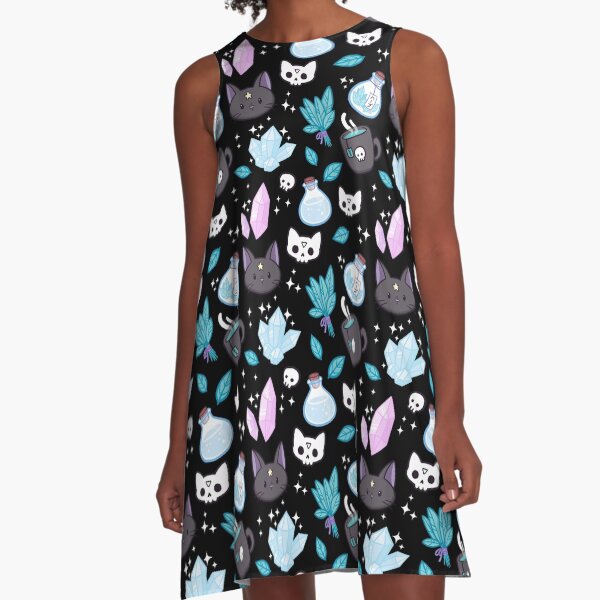 Herb Witch // Black A-Line Dress