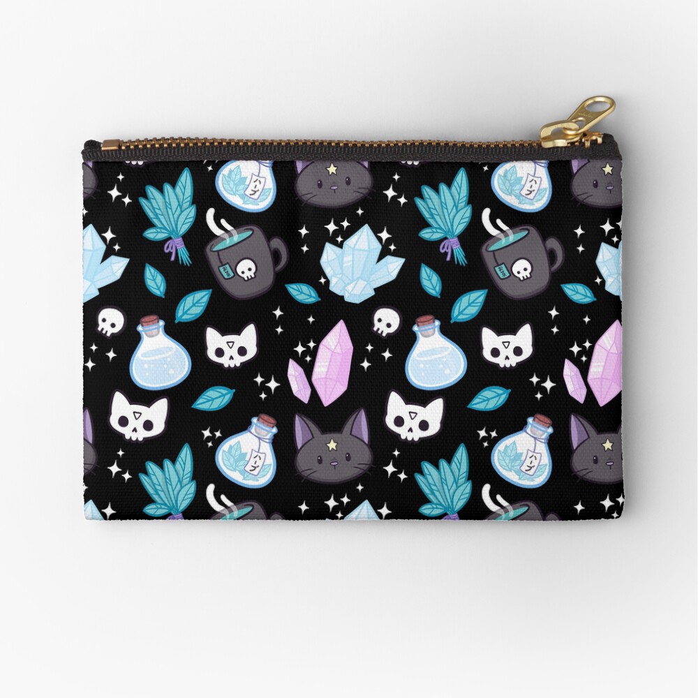 Herb Witch // Black Zipper Pouch