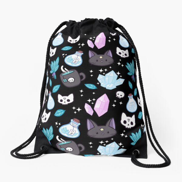 Herb Witch // Black Drawstring Bag