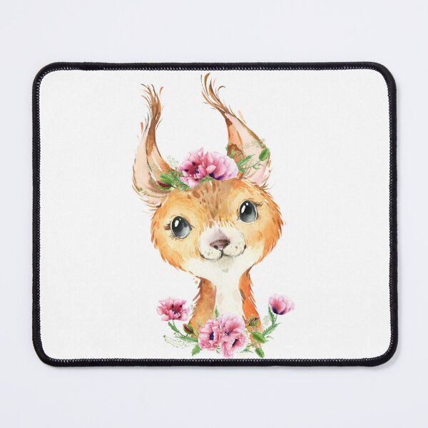 Item preview, Woodland Squirrel with Pink Floral Poppies designed and sold by Paulele.