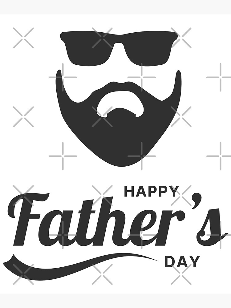 Father Day. Happy Father S Day. Dad with Hat, Mustache and Glasses