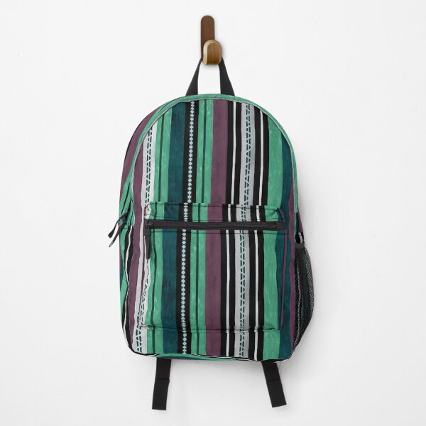 Item preview, Teal and Lilac Painted Geometric Stripes on Canvas designed and sold by Orianah.