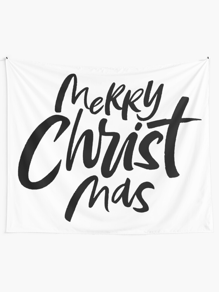 Frohe Weihnachten Mas Religiose Christliche Weihnachts Schriftzug Wandbehang Von 26 Characters Redbubble