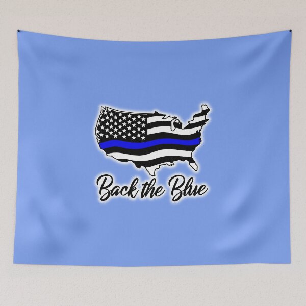 Item preview, Back the Blue with an American flag and thin blue line designed and sold by AmericaFreedom.