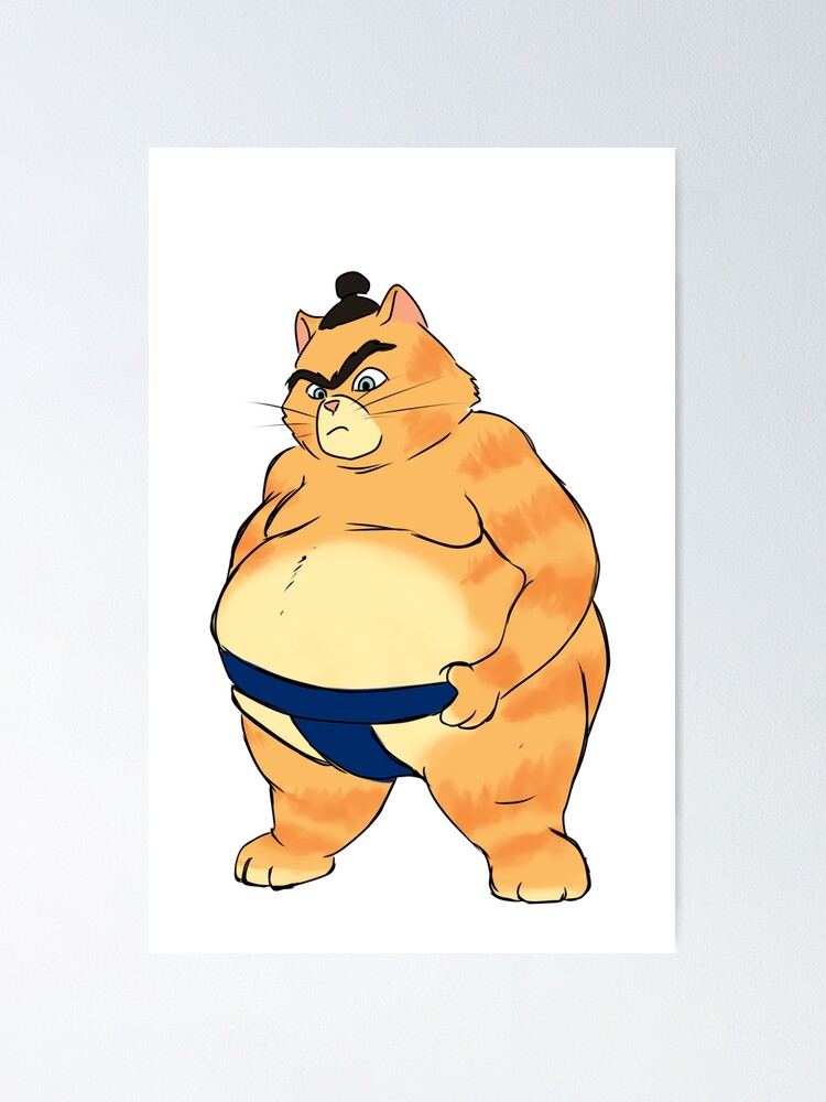 "sumo cat" Poster for Sale by ffaiboi Redbubble