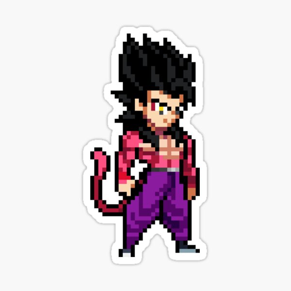 Gohan Super Saiyan 4 Hq Pixel Edition Sticker By Adventfan Redbubble 9199