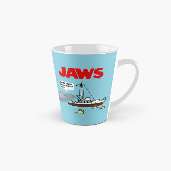 Artikel-Vorschau von Fan-Kunst zum Film „Der Weiße Hai“, „Hai in der Nähe des Bootes“, „Wird ein größeres Boot brauchen“., designt und verkauft von amylydesign.
