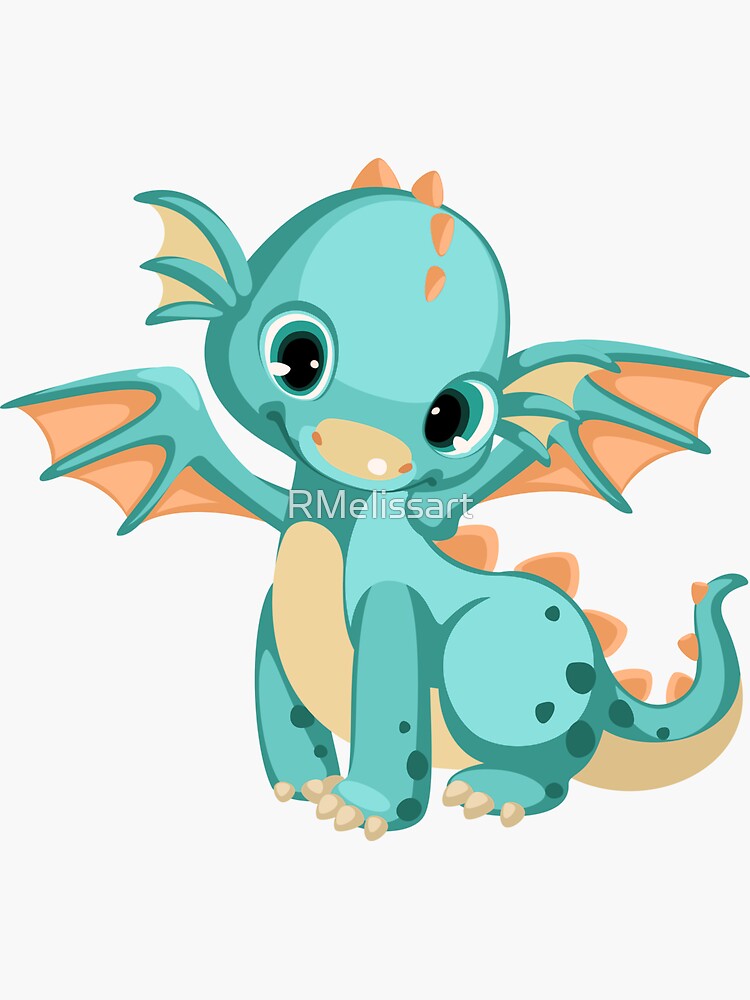 Pegatina for Sale con la obra «Lindo pequeño dinosaurio azul» de