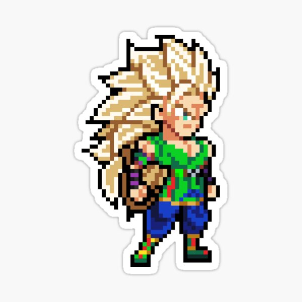 Goku Af Super Saiyan 3 Hq Pixel Edition Sticker By Adventfan Redbubble 0192