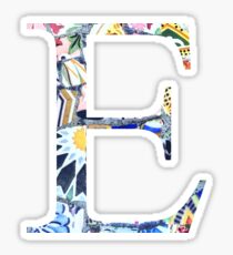 Barcelona Gaudi Mosaic Letter E Epsilon Sorority Letter Sticker