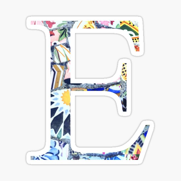 Artikel-Vorschau von Barcelona Gaudi Mosaic Letter E Epsilon Schwesternschaftsbrief, designt und verkauft von aterkaderk.