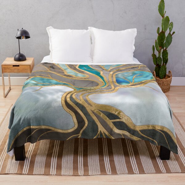 Item preview, Taupe and teal Marble Tree of life designed and sold by k9printart.