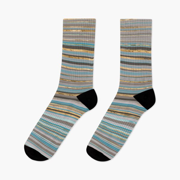 Item preview, Taupe, gold and teal stripes designed and sold by k9printart.
