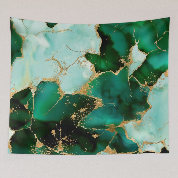Item preview, Dreamy Emerald inks and Gold designed and sold by k9printart.