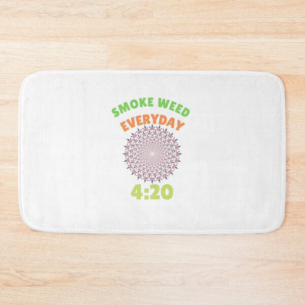 Azure Padded Gooey Shimmering Nug Smoke Weed Bath Mat by NugPrints